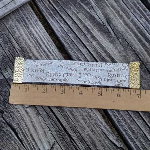 Rustic Cuff Vintage Attraction White Python With Gold Magnetic Closure - Picture 9 of 9